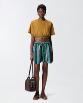 T-shirt cropped con laccio e dettagli texani - | Pinko