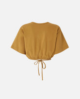 T-shirt cropped con laccio e dettagli texani - | Pinko