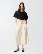 T-shirt cropped con laccio e dettagli texani - | Pinko