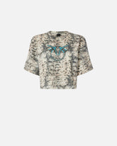 T-shirt cropped con stampa snake e Love Birds - | Pinko