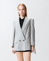 Giacca doppiopetto con frange - | Pinko