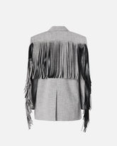 Giacca doppiopetto con frange - | Pinko