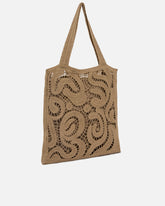 Borsa shopper media in tessuto crochet geometrico - | Pinko