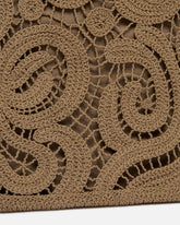 Borsa shopper media in tessuto crochet geometrico - | Pinko