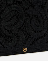Borsa shopper media in tessuto crochet geometrico - | Pinko