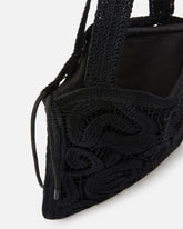 Borsa shopper media in tessuto crochet geometrico - | Pinko