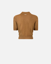 Cardigan cropped a mezza manica con colletto - | Pinko