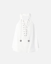 Lightweight top with laces and Texan details - | Pinko