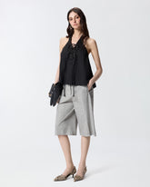 Lightweight top with laces and Texan details - | Pinko