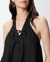 Top ligero con cordones y detalles texanos - | Pinko