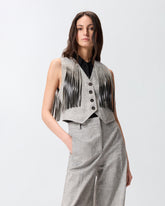 Gilet con frange - | Pinko