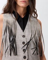 Gilet con frange - | Pinko