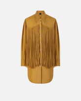 Abito corto chemisier con frange - | Pinko