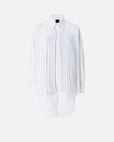 Mini shirt dress with fringing - | Pinko