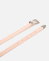 Ceinture en cuir embossé crocodile avec boucle western 1,7 cm - | Pinko