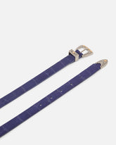 Ceinture en cuir embossé crocodile avec boucle western 1,7 cm - | Pinko