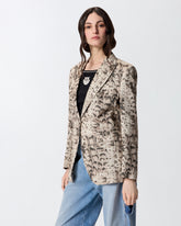 Giacca in lino con stampa snake - | Pinko