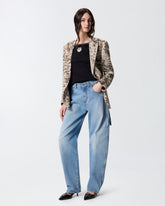 Giacca in lino con stampa snake - | Pinko