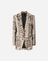 Giacca in lino con stampa snake - | Pinko