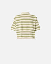 Polo cropped in jersey a righe con colletto strutturato - | Pinko
