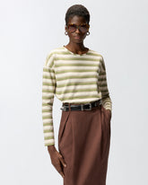 Maglia in jersey a righe con colletto strutturato - | Pinko