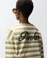 Maglia in jersey a righe con colletto strutturato - | Pinko