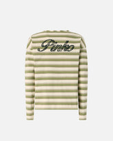 Maglia in jersey a righe con colletto strutturato - | Pinko