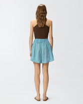 Shorts in cotone a righe con vita elasticizzata - | Pinko