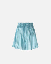 Shorts in cotone a righe con vita elasticizzata - | Pinko