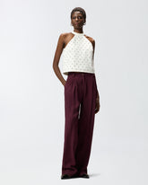 Top all'americana con disegno rombi e strass - | Pinko