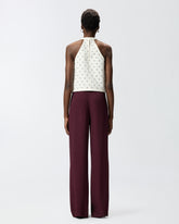 Top all'americana con disegno rombi e strass - | Pinko