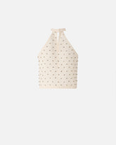 Top all'americana con disegno rombi e strass - | Pinko