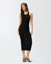 Abito midi aderente a costine con rotture - | Pinko