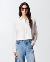 Cropped shirt with gathered back - | Pinko