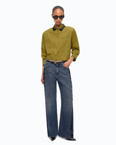Camicia cropped a quadretti con collo gioiello - | Pinko