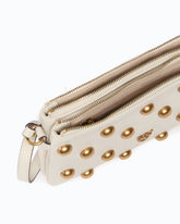 Borsa a tracolla Mini Double Bag in pelle con maxi borchie - | Pinko
