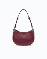 Borsa a spalla Mini Half Moon in pelle new biker con mini borchie - | Pinko