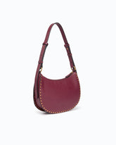 Borsa a spalla Mini Half Moon in pelle new biker con mini borchie - | Pinko