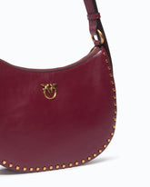 Borsa a spalla Mini Half Moon in pelle new biker con mini borchie - | Pinko