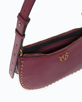 Borsa a spalla Mini Half Moon in pelle new biker con mini borchie - | Pinko