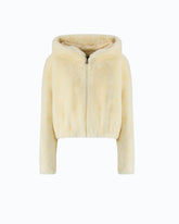 Chaqueta corta efecto pelo - | Pinko