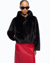 Blouson cropped en fourrure synthétique - | Pinko