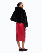 Blouson cropped en fourrure synthétique - | Pinko