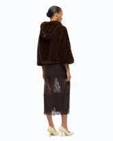 Faux fur blouson jacket with hood - | Pinko