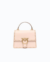Borsa a mano Mini Love Bag One Top Handle Light in pelle con mini borchie - | Pinko