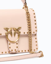 Mini Love Bag One Top Handle Light handbag in leather with mini studs - | Pinko