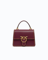 Borsa a mano Mini Love Bag One Top Handle Light in pelle con mini borchie - | Pinko