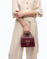 Sac à main Mini Love Bag One Light à anse supérieure en cuir avec mini clous - | Pinko