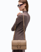 Borsa a tracolla media Love Bag One in pelle con fibbia gioiello - | Pinko