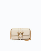 Borsa a spalla piccola Love Bag Pocket in pelle con fibbia gioiello - | Pinko